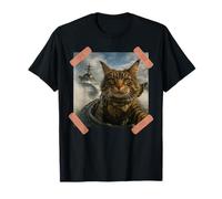Funny Warship Chat Selfie Humour Patriotique Chat Soldat T-Shirt
