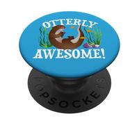 Funny Watercolor Womens Otterly Awesome River Otter Lover PopSockets PopGrip Adhésif