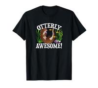Funny Watercolor Womens Otterly Awesome River Otter Lover T-Shirt