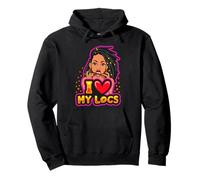 Funny Weed I Love My Locs Black Queen Dreadlocks pour Femmes et Filles Sweat à Capuche