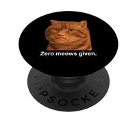 Funny Weird Cat Face Meme Silly Hilarious Mad Cat Confused PopSockets PopGrip Adhésif