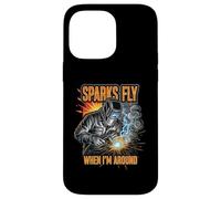 Funny Welder Sparks Fly Fabricator Humor Design Coque pour iPhone 14 Pro Max