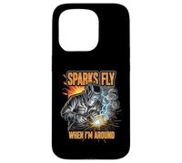 Funny Welder Sparks Fly Fabricator Humor Design Coque pour iPhone 15 Pro