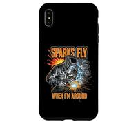 Funny Welder Sparks Fly Fabricator Humor Design Coque pour iPhone XS Max