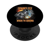 Funny Welder Sparks Fly Fabricator Humor Design PopSockets PopGrip Adhésif