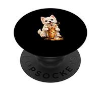 Funny West Highland Terrier Café glacé Westie Lover PopSockets PopGrip Adhésif