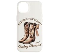 Funny Western Cowboy Obsessed Country Mama. Blessed Stressed Coque pour iPhone 14 Plus