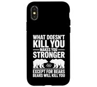 Funny What Doesn't Kill You Except Bears Joke Coque pour iPhone X/XS