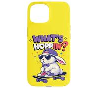 Funny Whats Hoppin Bunny Meme, Blague sur Un Lapin sur Un Skateboard Coque pour iPhone 15