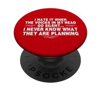 Funny When The Voices Go Silent Sarcastic PopSockets PopGrip Adhésif