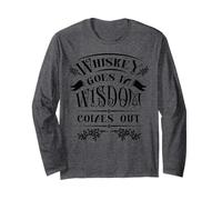 Funny Whiskey Goes in Wisdom Comes Out Day Drinking Drinker Manche Longue