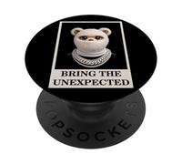 Funny Wild Teddy Bear with Fur Mask Bring The Unexpected PopSockets PopGrip Adhésif