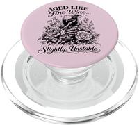 Funny Wine Vintage Floral Squelette Humour Légèrement Instable PopSockets PopGrip pour MagSafe