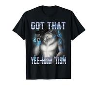 Funny Wolf Autism Alpha Male Wolf Meme Cowboy Neurodivergent T-Shirt