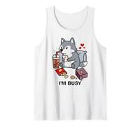 Funny Wolf Im Busy Boba Tea Snacks Zoo Garçons Filles Enfants Débardeur