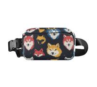 Funny Wolf Sac à bandoulière style jeu des années 90 pour femmes, hommes, adolescents, sac à bandoulière imperméable avec sangle réglable pour voyage, course à pied, randonnée, style de jeu amusant