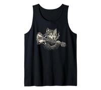 Funny Wolf Smoking Joue de la Guitare, Rock'n Roll Music Débardeur