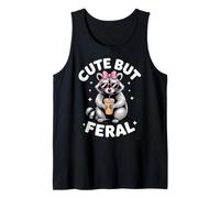 Funny Women Cute But Feral Girl Summer Raccoon Débardeur
