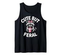Funny Women Cute But Feral Girl Summer Raccoon Débardeur