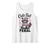 Funny Women Cute But Feral Girl Summer Raccoon Débardeur