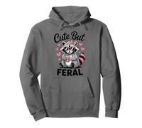 Funny Women Cute But Feral Girl Summer Raccoon Sweat à Capuche