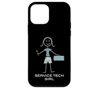 Funny Women Service Tech Girl Repairwoman Repairs Coque pour iPhone 12 Mini