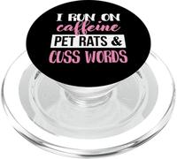 Funny Womens Caffeine and Cuss Words Pet Rat Lover PopSockets PopGrip pour MagSafe