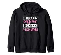 Funny Womens Caffeine Boxer Dog Lover Sweat à Capuche