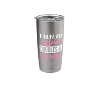 Funny Womens Caffeine Doodles Cuss Words Labradoodle Lover Gobelet isotherme en acier inoxydable double paroi