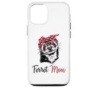 Funny Womens Girls Glasses Bandana Mom Ferret Lover Coque pour iPhone 12/12 Pro