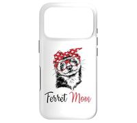 Funny Womens Girls Glasses Bandana Mom Ferret Lover Coque pour iPhone 17 Pro