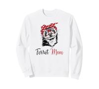 Funny Womens Girls Glasses Bandana Mom Ferret Lover Sweatshirt