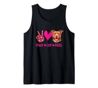 Funny Womens Girls Peace Love Pit Bull Dog Lover Débardeur