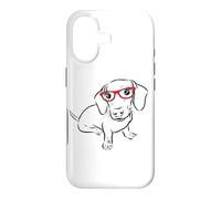 Funny Womens Girls Red Glasses Hipster Nerd Dachshund Lover Coque pour iPhone 17