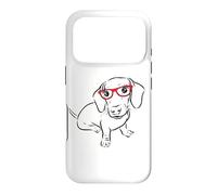 Funny Womens Girls Red Glasses Hipster Nerd Dachshund Lover Coque pour iPhone 17 Pro