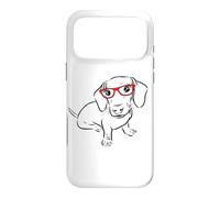 Funny Womens Girls Red Glasses Hipster Nerd Dachshund Lover Coque pour iPhone 17 Pro Max