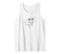 Funny Womens Girls Red Glasses Hipster Nerd Dachshund Lover Débardeur