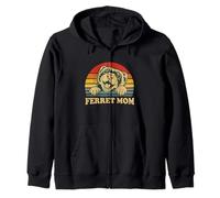 Funny Womens Girls Retro Sunset Vintage Mom Ferret Lover Sweat à Capuche