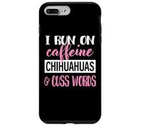 Funny Womens I Run On Caffeine & Words Chihuahua Lover Coque pour iPhone 7 Plus/8 Plus