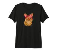 Funny Womens Red Bandana Glasses Mom Lionhead Rabbit Lover T-Shirt Haut de Gamme