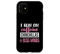 Funny Womens Run On Caffeine Cuss Words Chinchilla Lover Coque pour iPhone 11