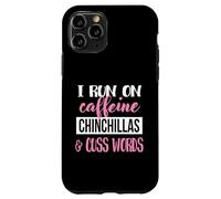 Funny Womens Run On Caffeine Cuss Words Chinchilla Lover Coque pour iPhone 11 Pro