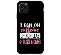 Funny Womens Run On Caffeine Cuss Words Chinchilla Lover Coque pour iPhone 11 Pro Max