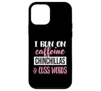 Funny Womens Run On Caffeine Cuss Words Chinchilla Lover Coque pour iPhone 12 mini