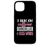 Funny Womens Run On Caffeine Cuss Words Chinchilla Lover Coque pour iPhone 13
