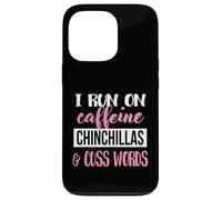 Funny Womens Run On Caffeine Cuss Words Chinchilla Lover Coque pour iPhone 13 Pro