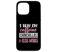 Funny Womens Run On Caffeine Cuss Words Chinchilla Lover Coque pour iPhone 13 Pro Max