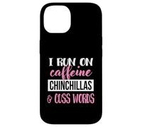 Funny Womens Run On Caffeine Cuss Words Chinchilla Lover Coque pour iPhone 14