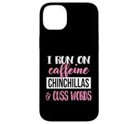 Funny Womens Run On Caffeine Cuss Words Chinchilla Lover Coque pour iPhone 14 Plus