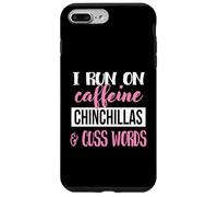 Funny Womens Run On Caffeine Cuss Words Chinchilla Lover Coque pour iPhone 7 Plus/8 Plus